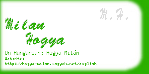 milan hogya business card